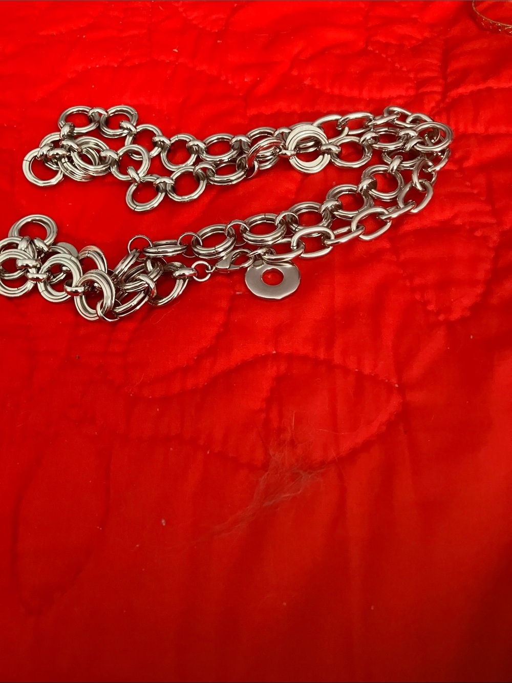 Silver Tone Chunky Loop Chain Necklace - Women's Jewelry